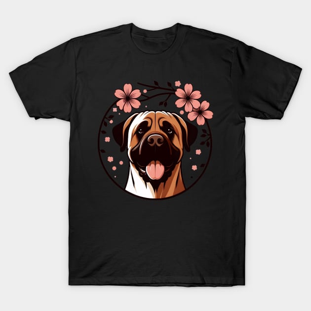 Boerboel Embraces Spring Amidst Cherry Blossoms Radiance T-Shirt by ArtRUs